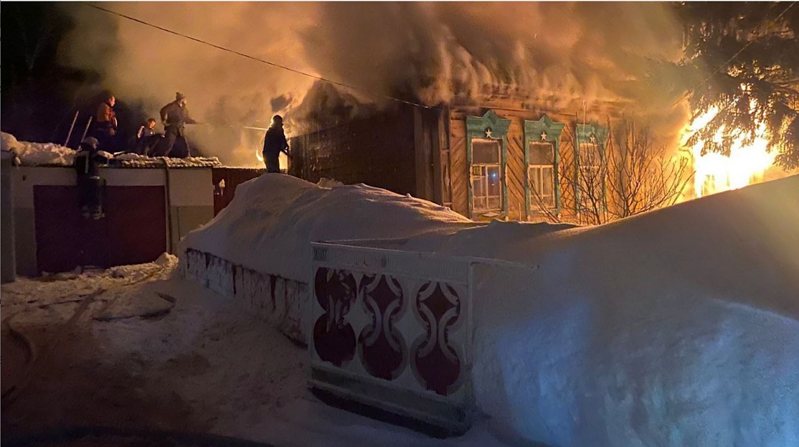 В Городище ночью случился крупный пожар