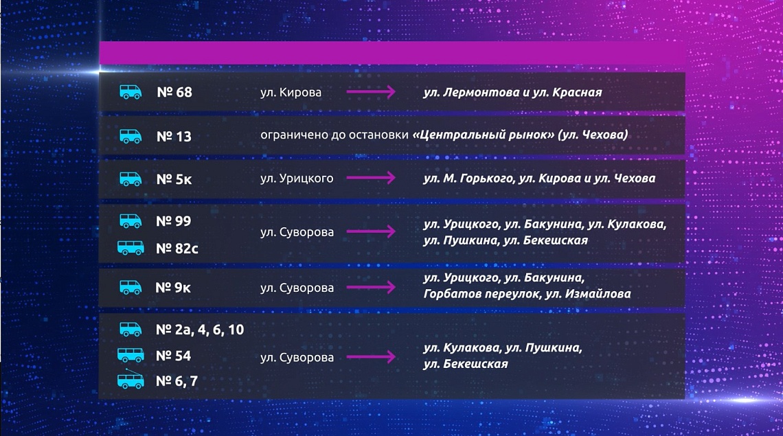 В Пензе в День города изменится схема движения общественного транспорта